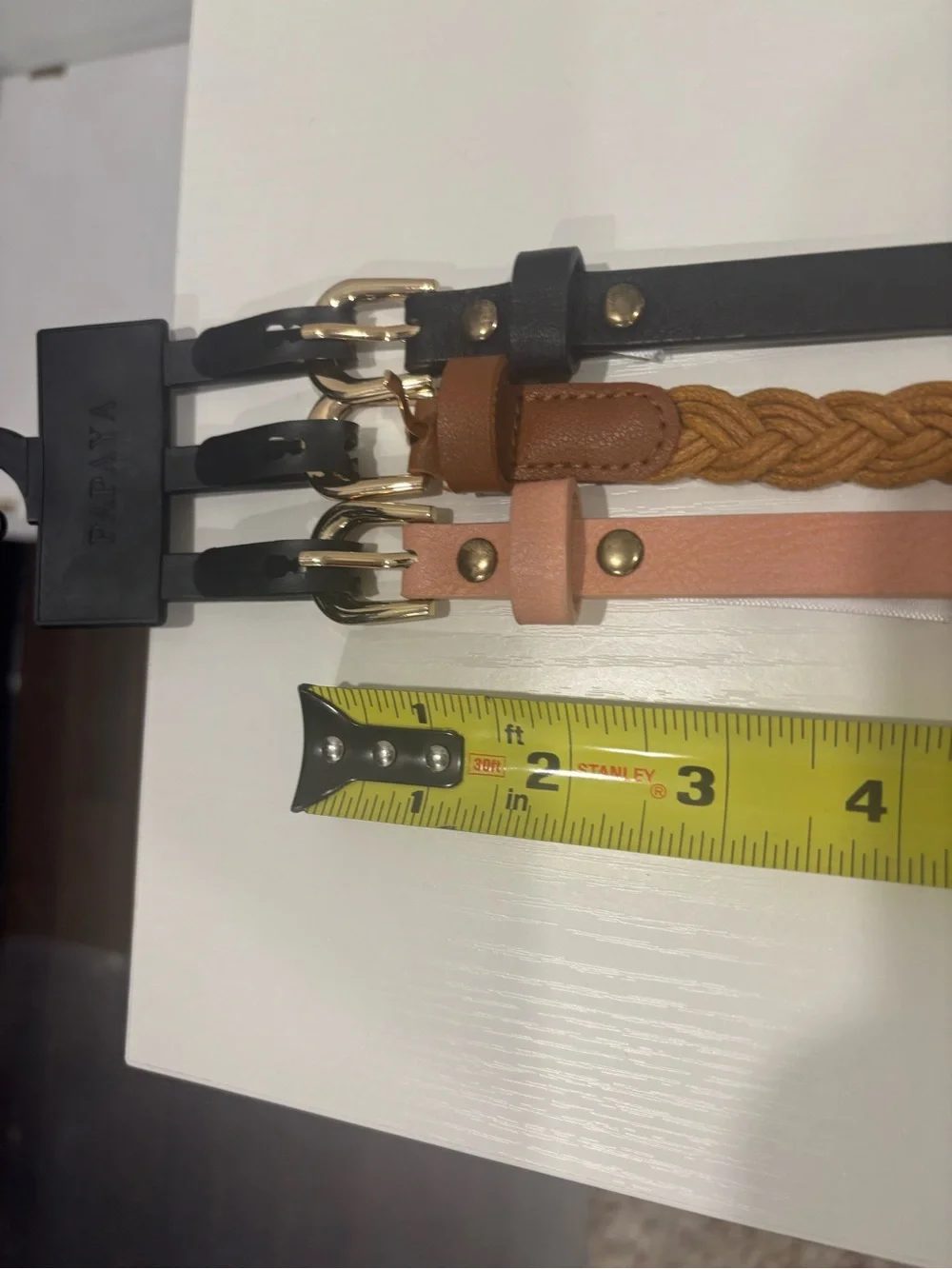 Papaya 3-Pack Belts - Black, Brown, Pink